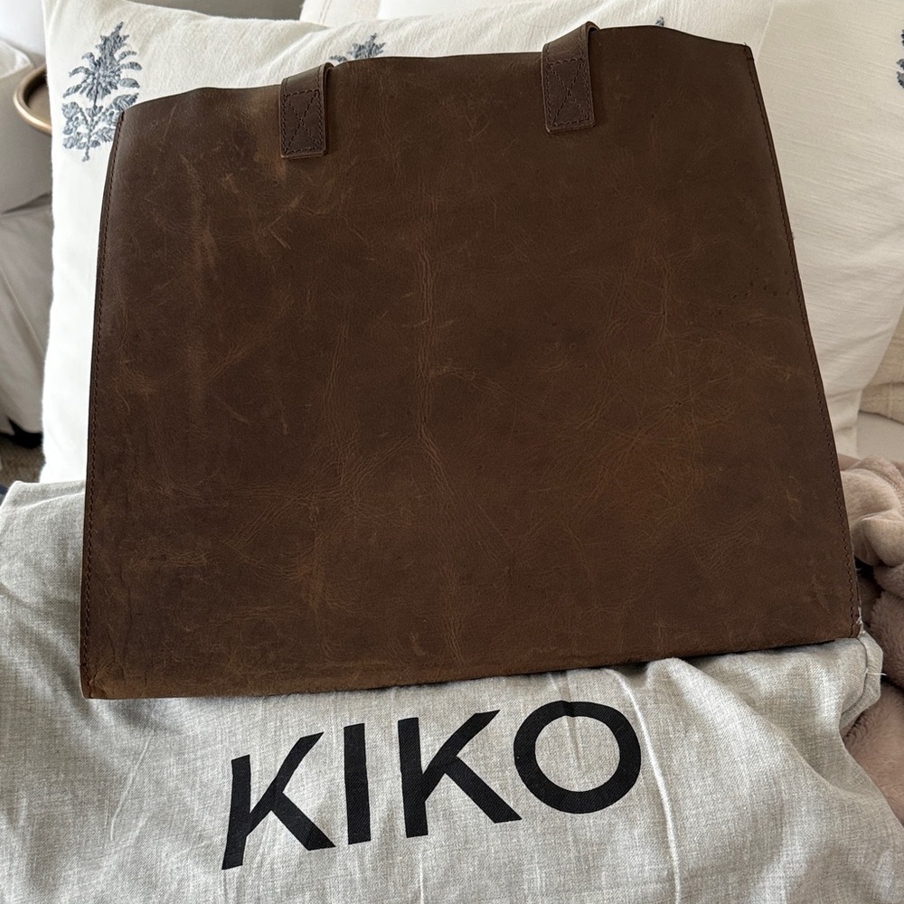 Kiko Dark Brown Leather Tote